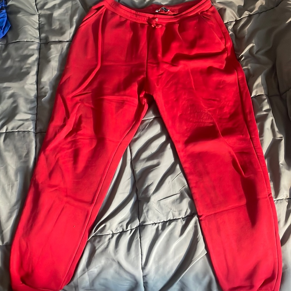 Zara red sweat pants